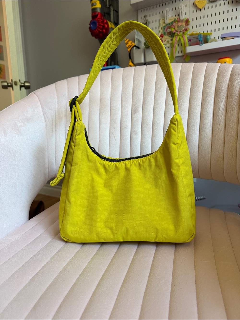 BAGGU Bright Yellow Shoulder Hobo